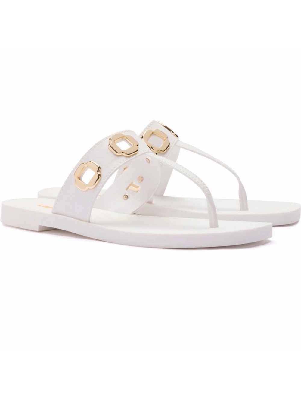 Larroude Womens Milan Grommet Thong Sandal